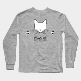 Paws Up (White Cat) Long Sleeve T-Shirt